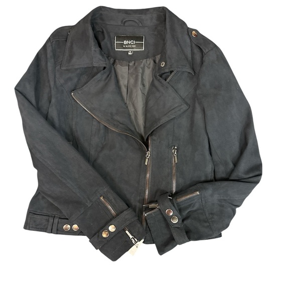 Blanc Noir Women's Charcoal Leather Jacket - Picture 6 of 13